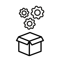 box gears box icon with gears