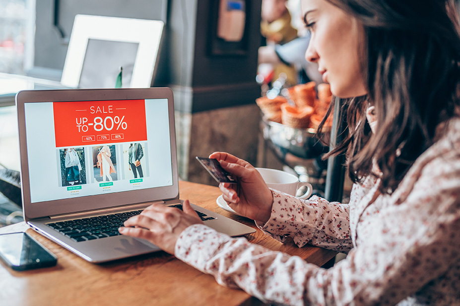 Young woman shopping online Young woman shopping online